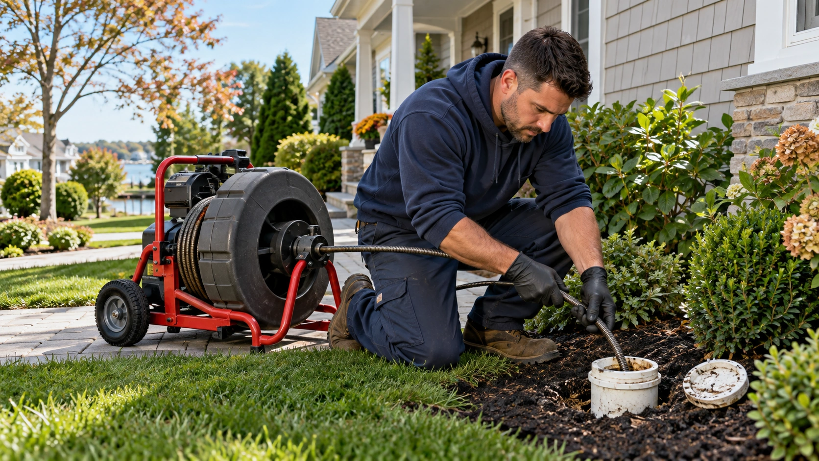Residential sewer backwater valve.