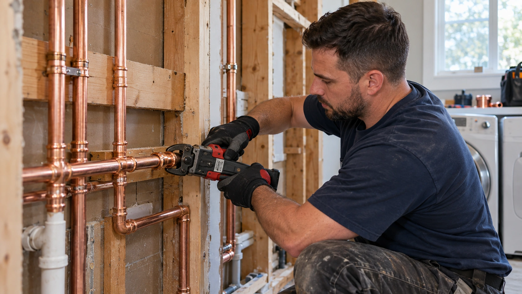 Residential copper repiping.