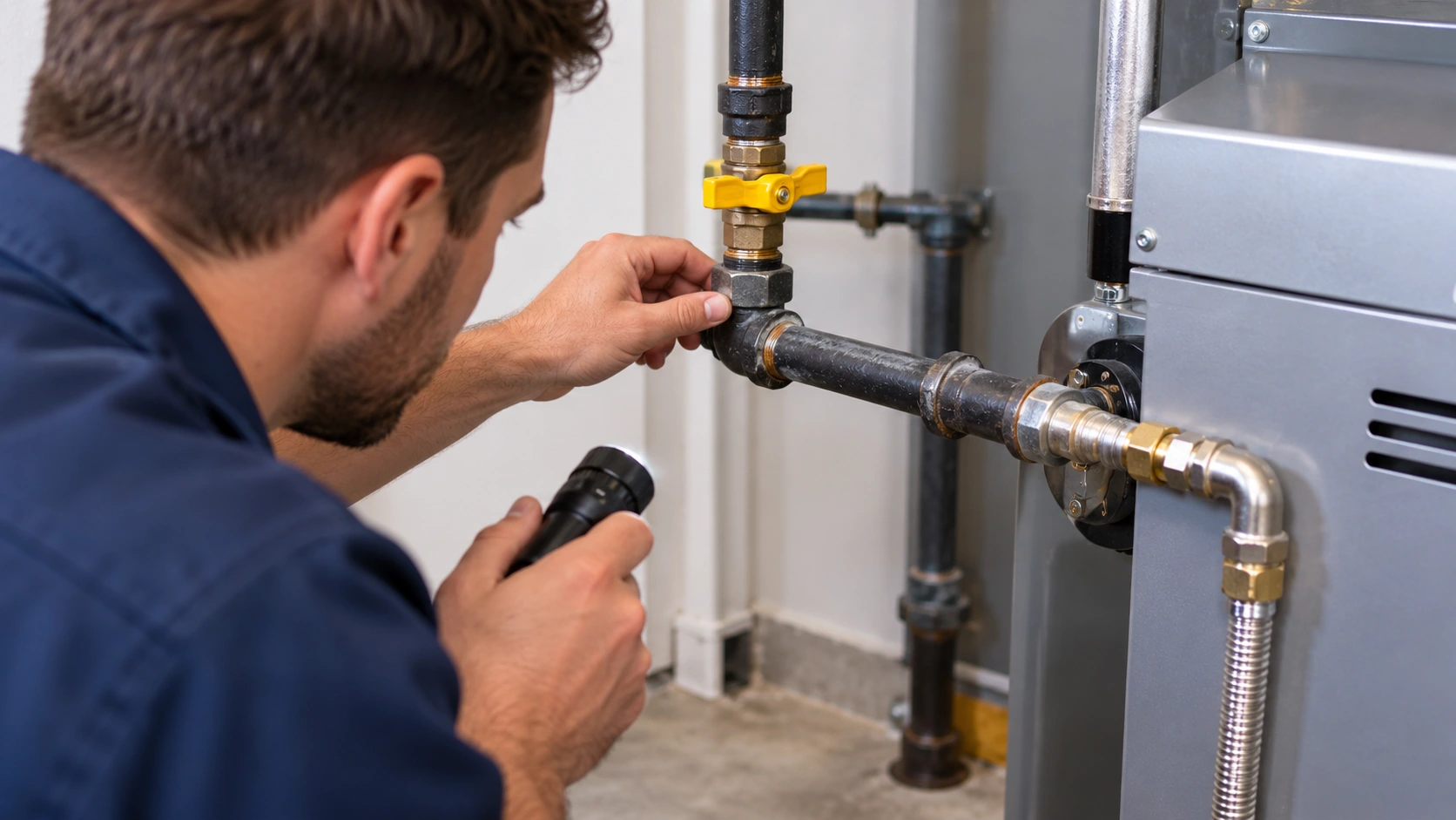 Residential gas piping inspection.