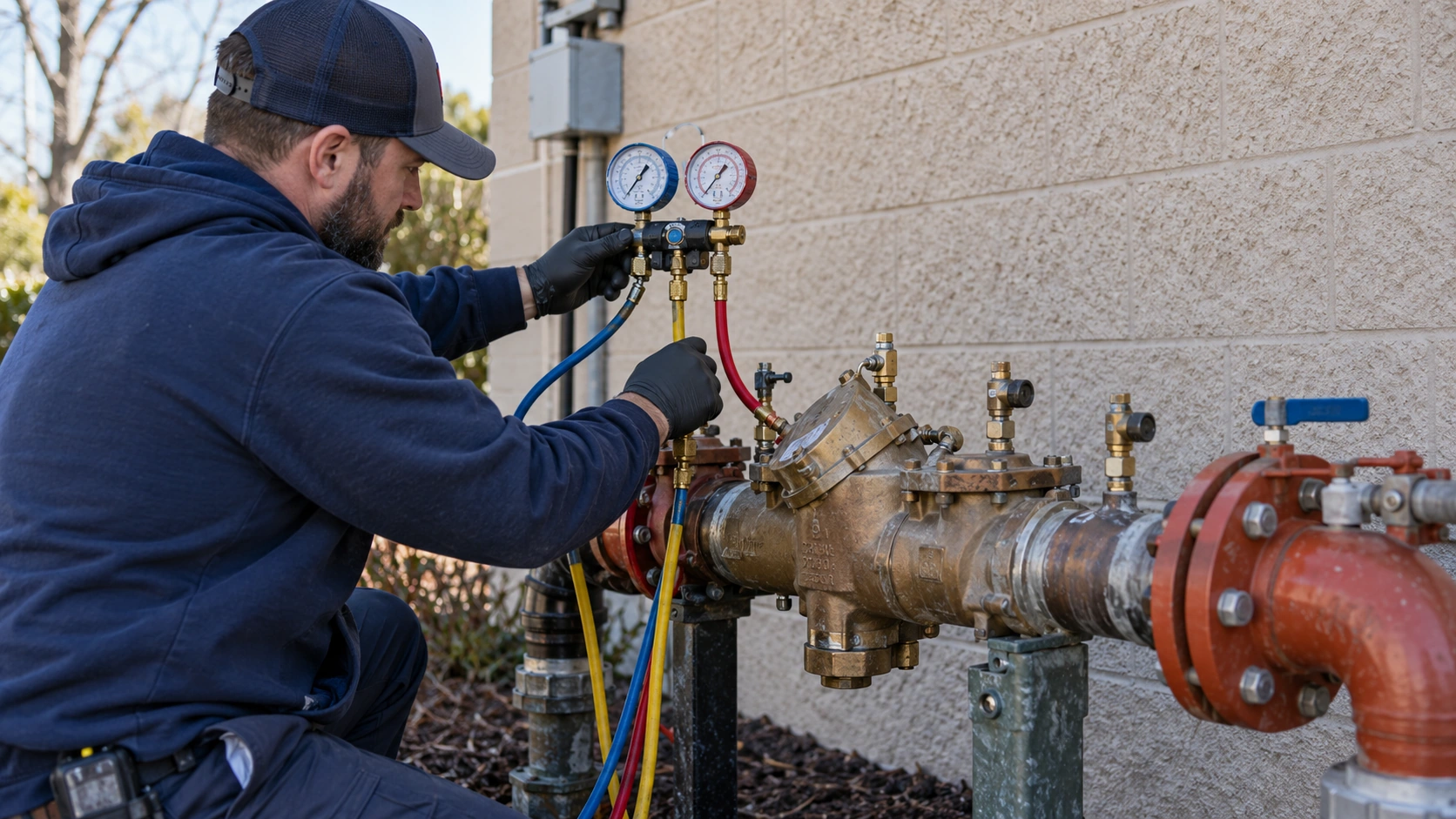 Plumbing service for a managed property.