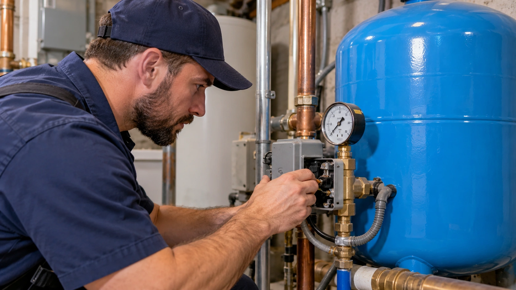 Well pressure tank inspection.