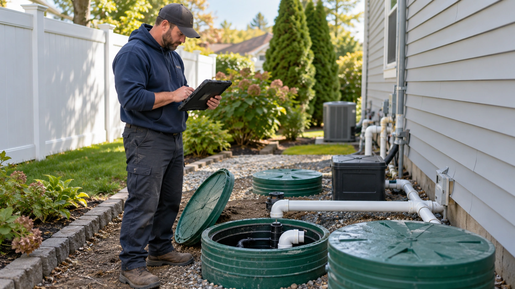 Septic system inspection and service.